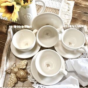 Bee tea cups and saucers Pottery Barn